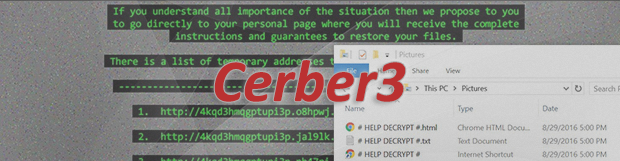 Cerber3 바이러스: .cerber3 파일 복구 랜섬웨어 제거