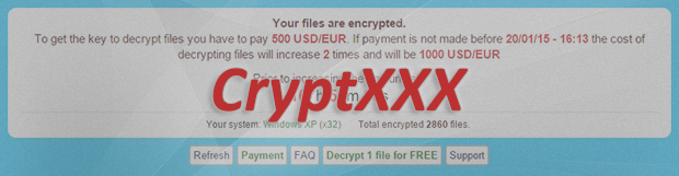 .crypt 파일을 제거하세요: CryptXXX 랜섬 웨어 복구